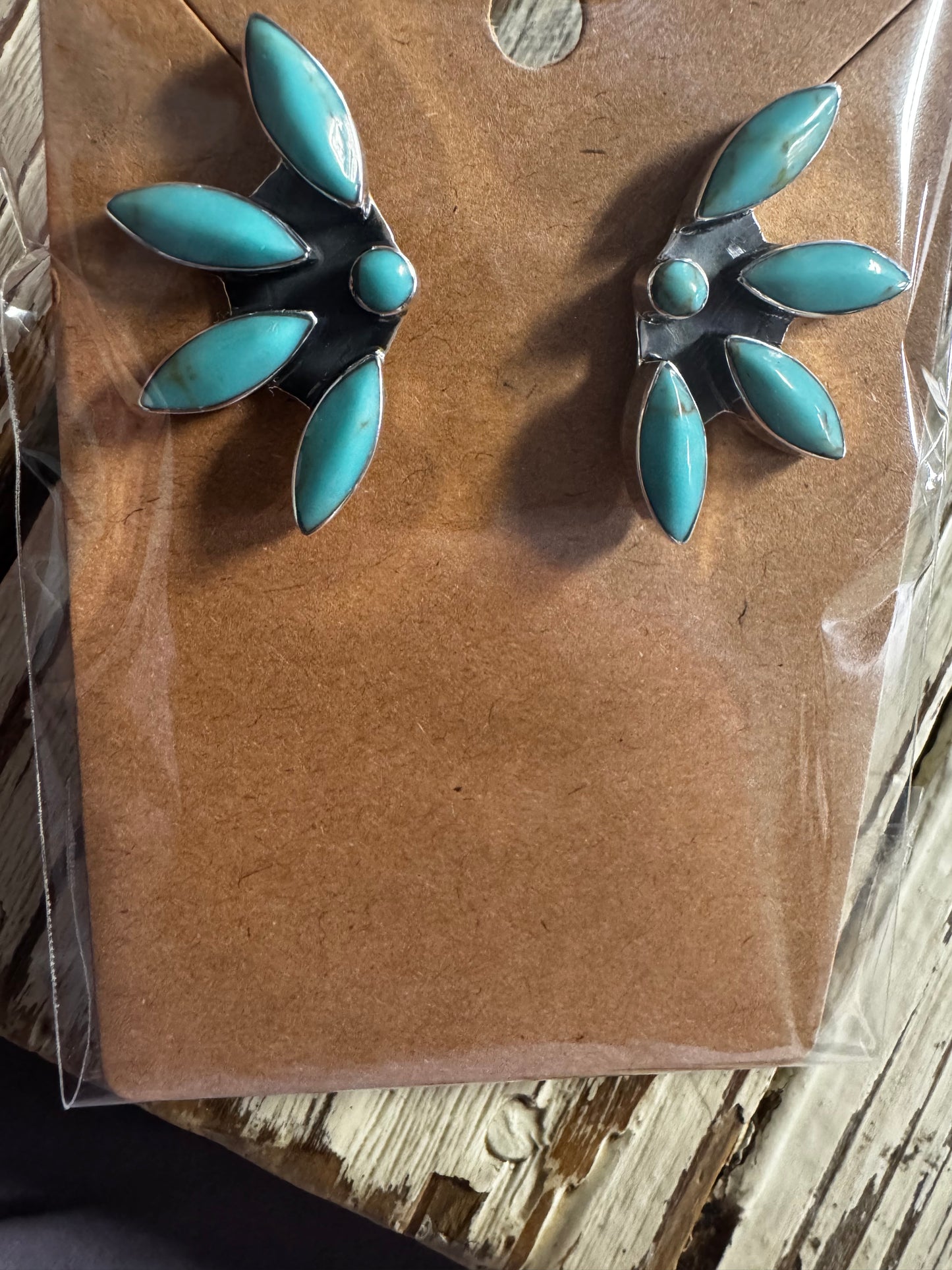 Turquoise Starburst Post Earrings