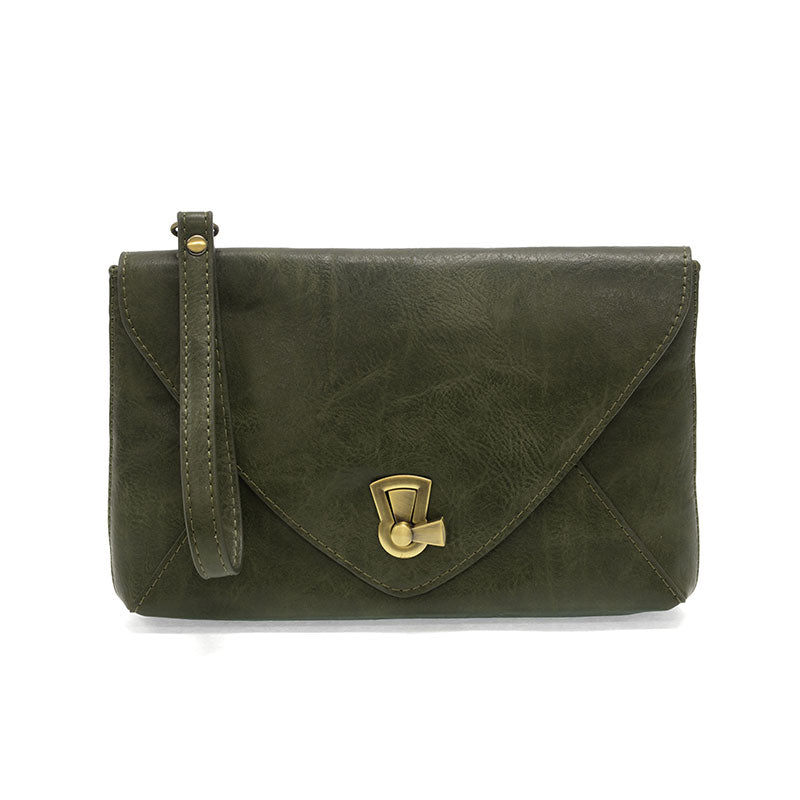 joy/CLAUDIA KEYHOLE ENVELOPE CLUTCH/forest green