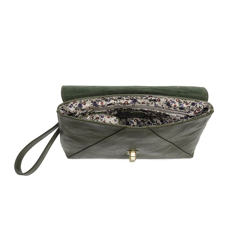 joy/CLAUDIA KEYHOLE ENVELOPE CLUTCH/forest green