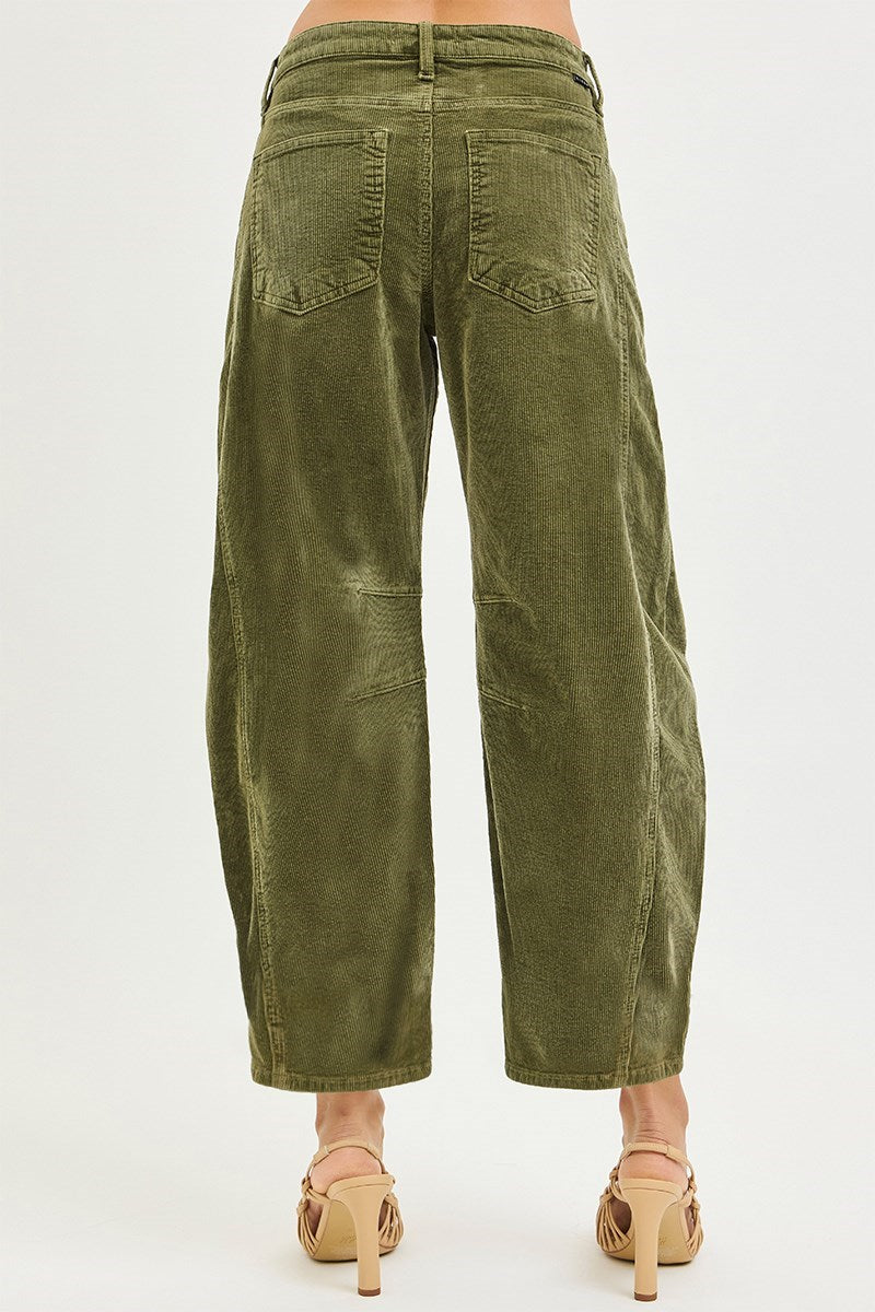 Slouchy Barrel Corduroy Pants/Moss