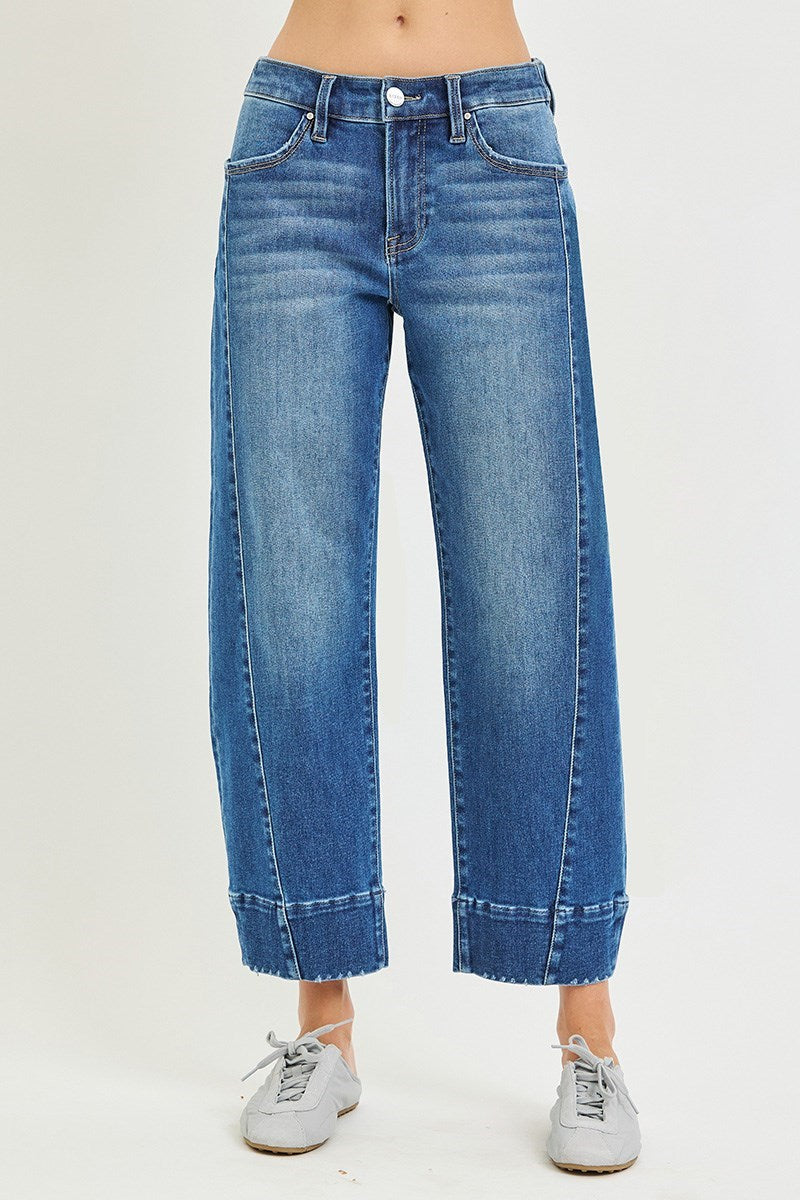 Slouchy Copped Barrel Jean