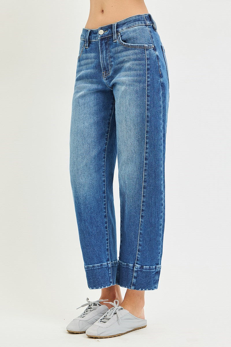 Slouchy Copped Barrel Jean