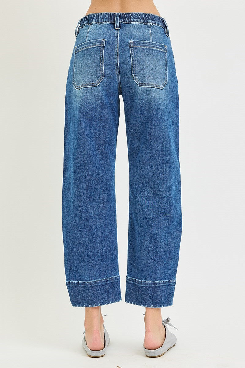 Slouchy Copped Barrel Jean