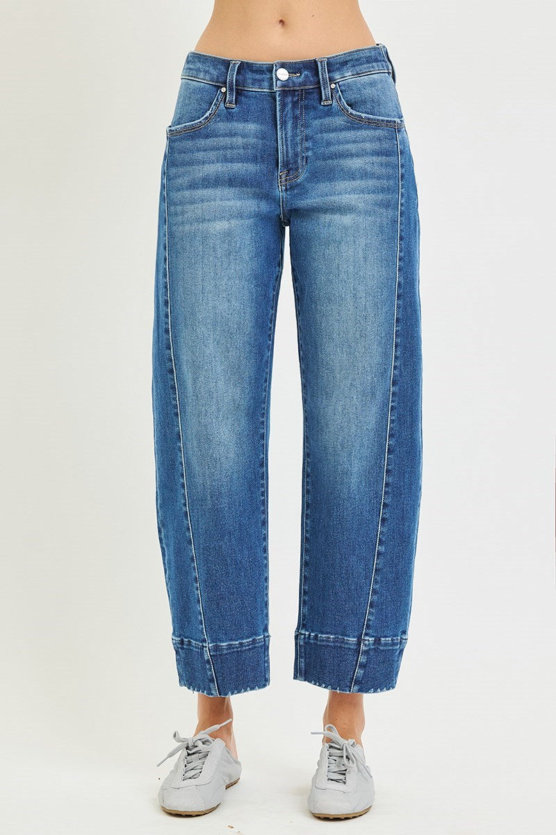 Slouchy Copped Barrel Jean