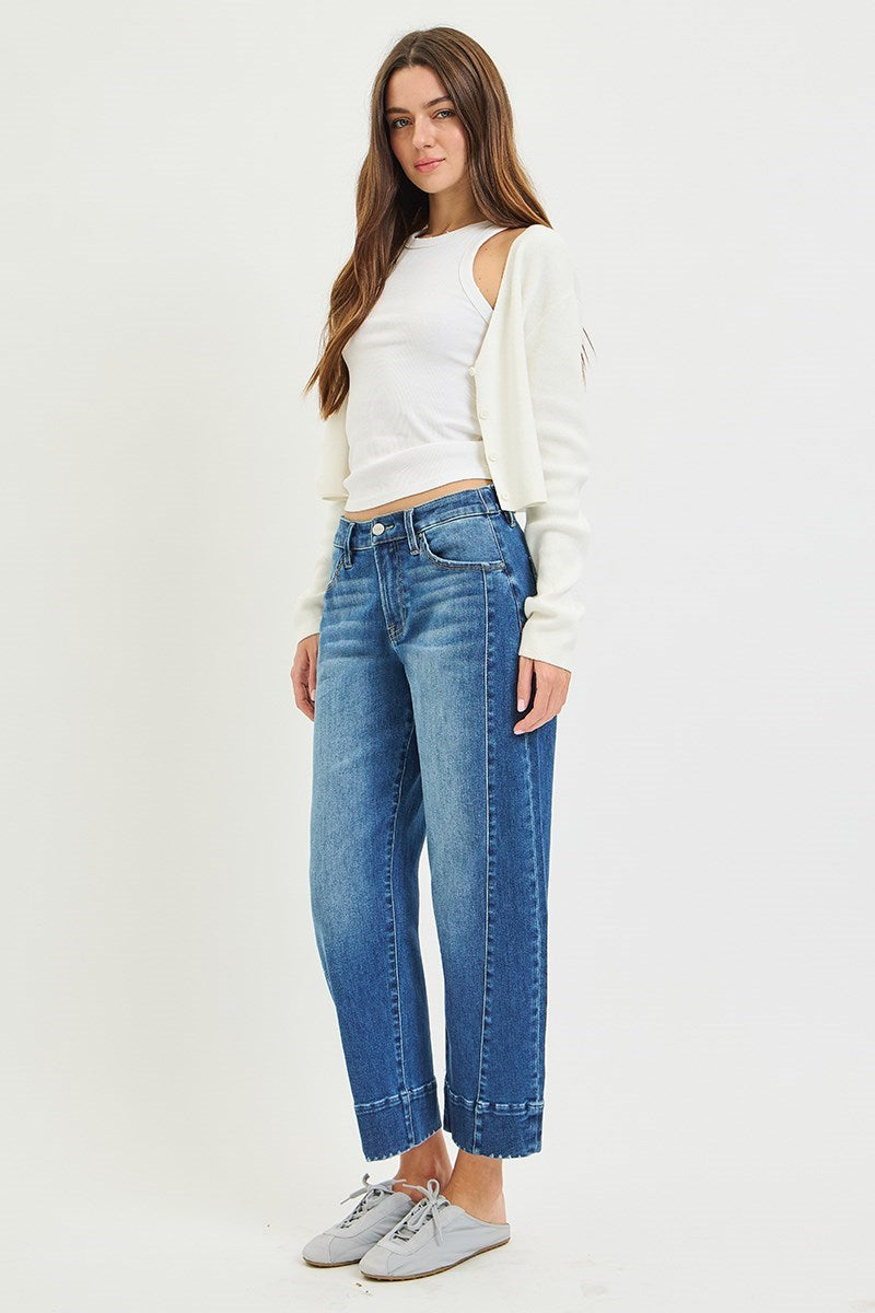 Slouchy Copped Barrel Jean