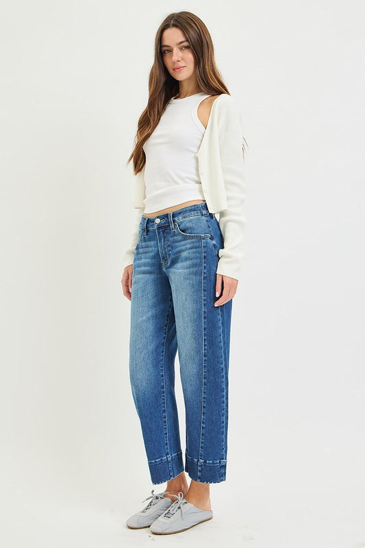 Slouchy Copped Barrel Jean