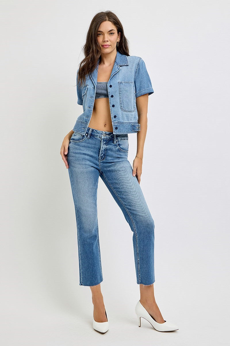 Short Sleeve Denim Shirt/Medium