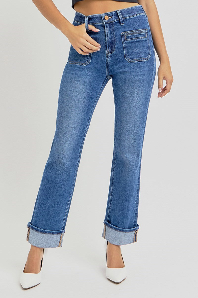 Risen/High Rise Straight Cuffed/Curvy