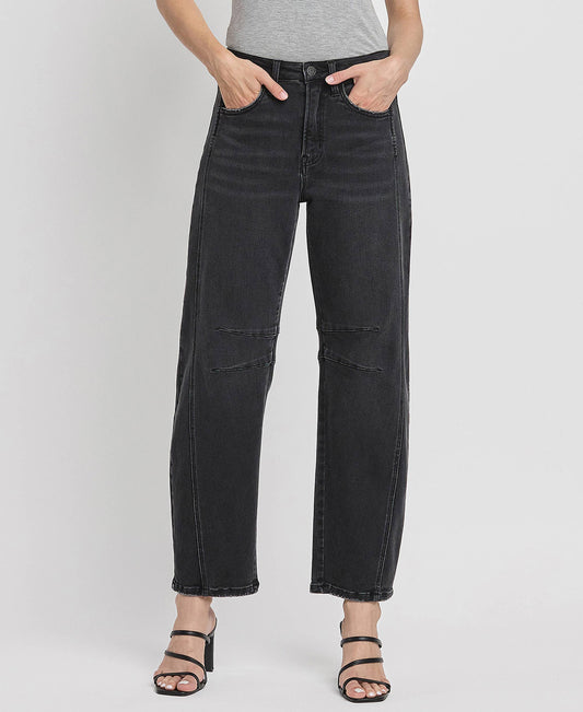 HIGH RISE ANKLE BARREL JEANS