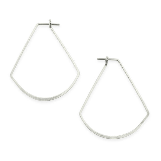 Minimal Hoop Earrings: FAN | sterling silver or gold filled: Sterling Silver