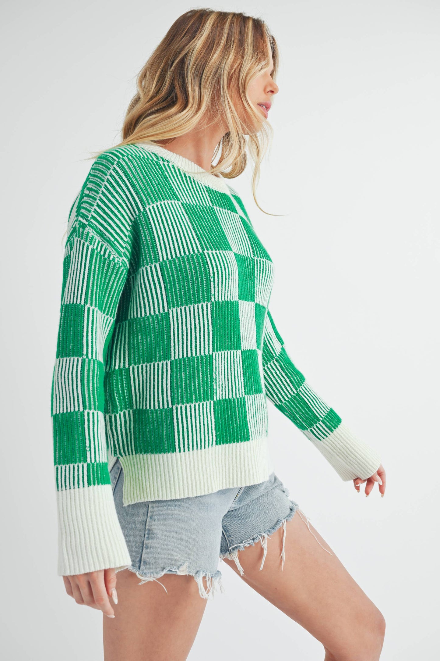 Catalina Check Sweater/Green