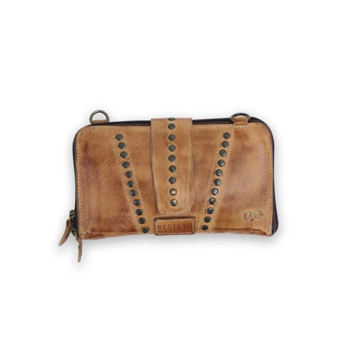 Bed Stu Studded Zip Clutch Wallet