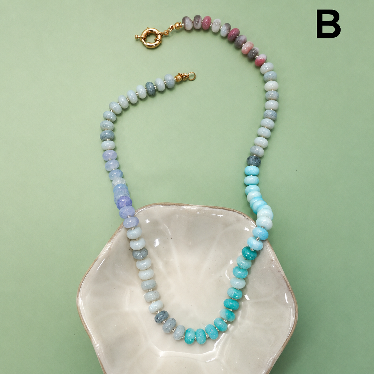 Glass Stone Mixed Necklace/Primary