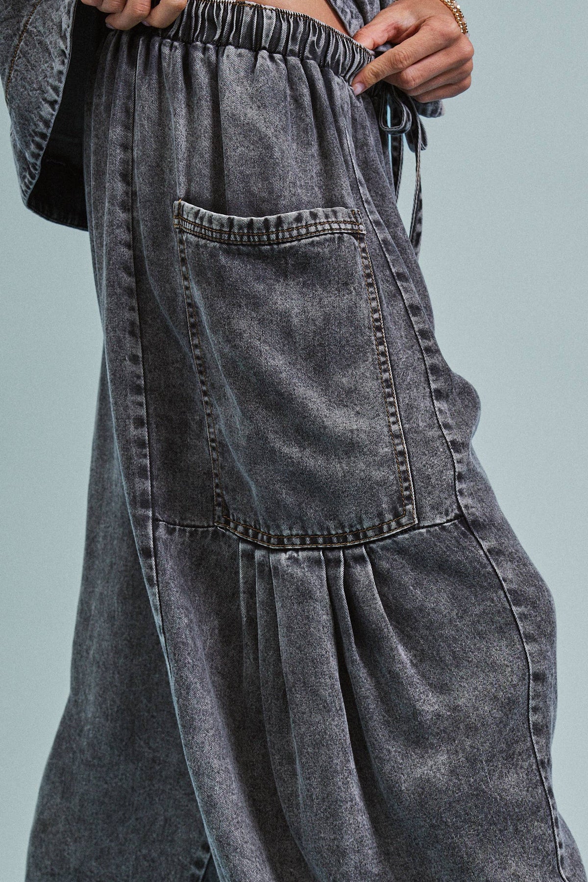 Utility Wide Leg Pants/Charcoal