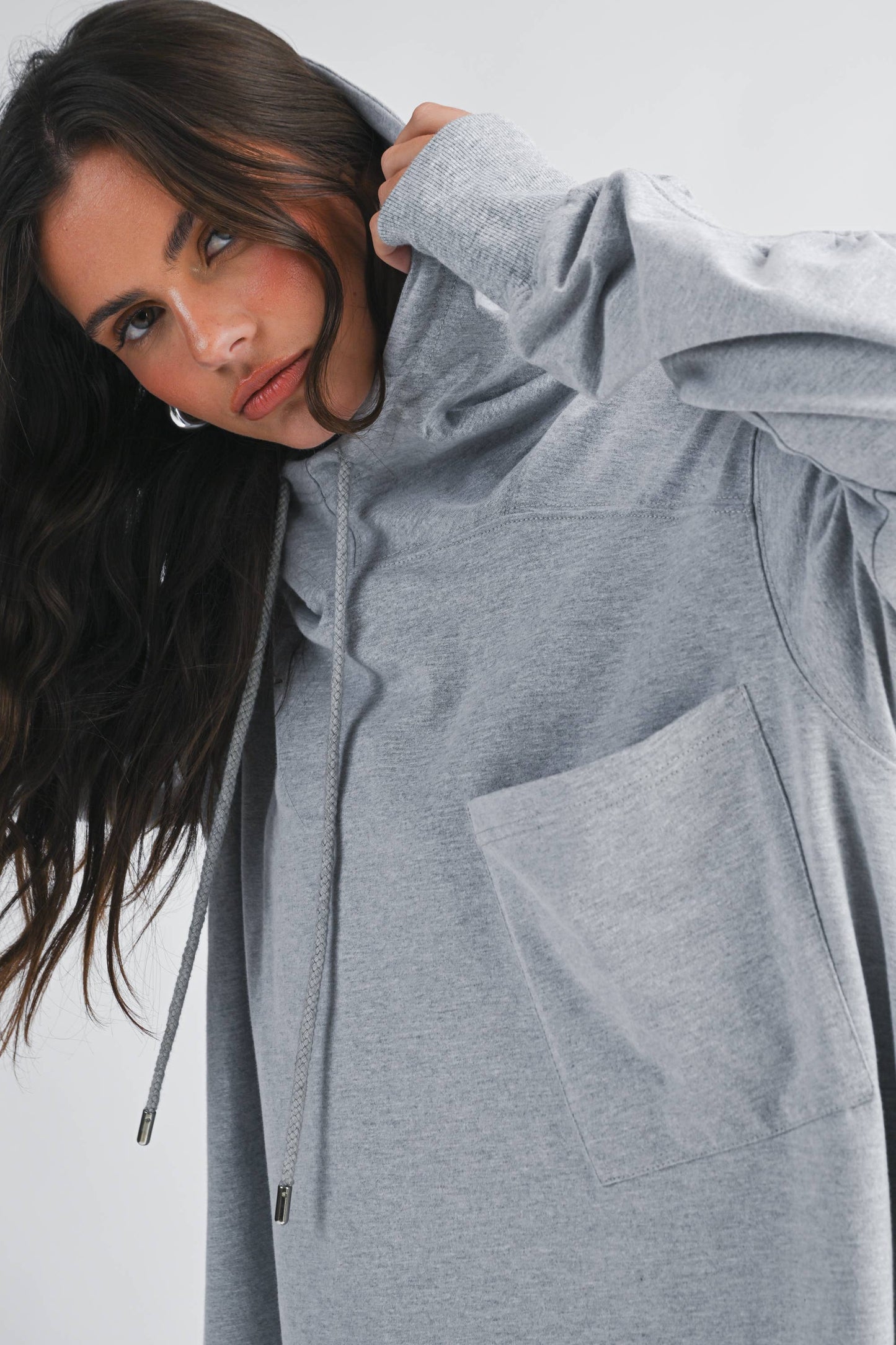 Relaxed Pocket Hoodie/Heather Gray