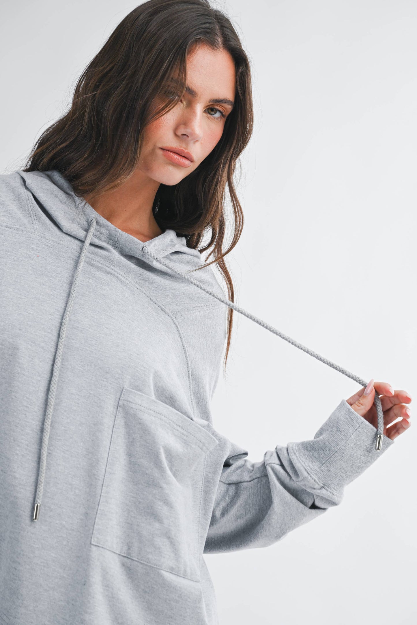 Relaxed Pocket Hoodie/Heather Gray