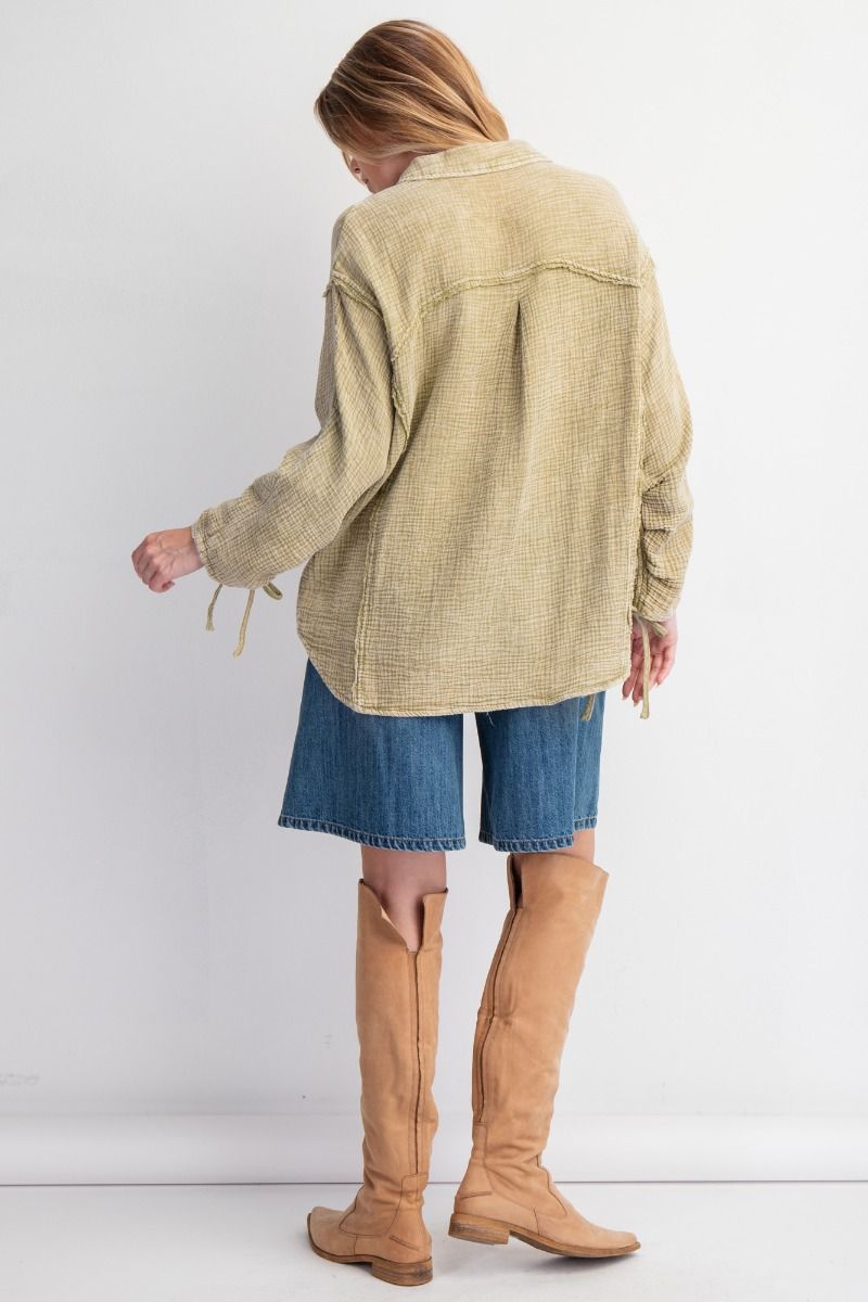 Gauze Tie Sleeve/Sage