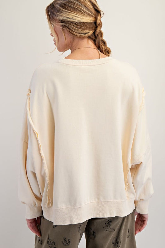 Washed Terry Knit Pullover
