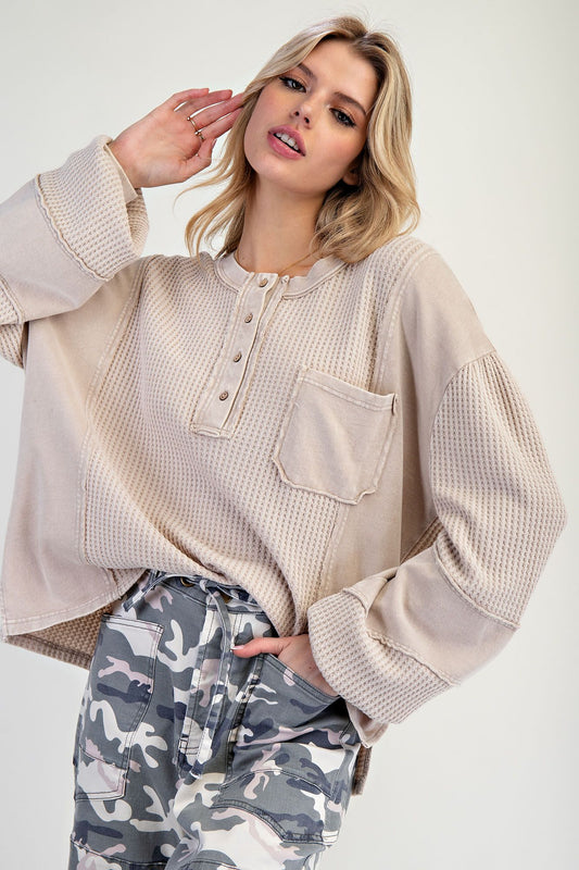 Waffle Knit Henley
