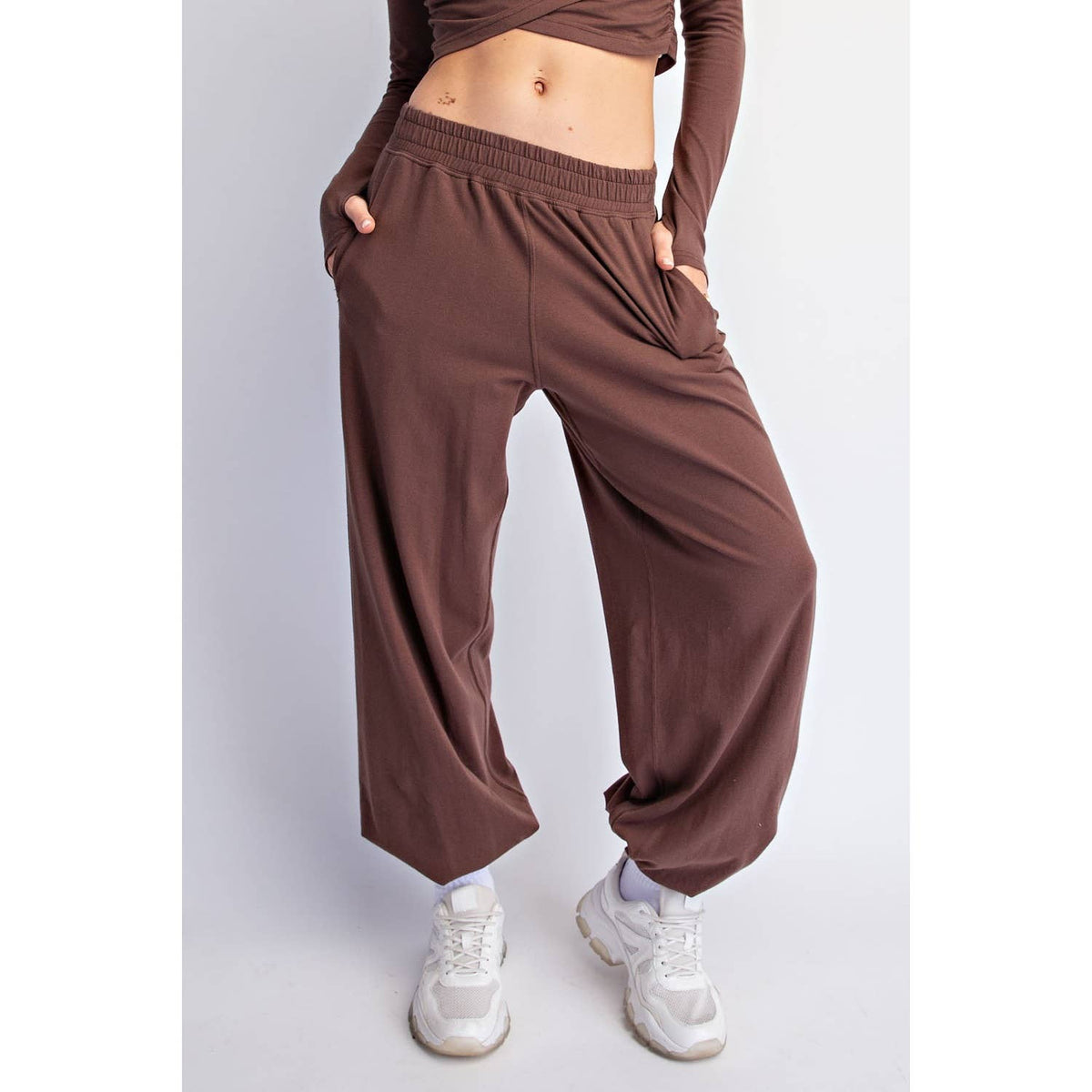 CROSSOVER LONG SLEEVE SET/Mocha