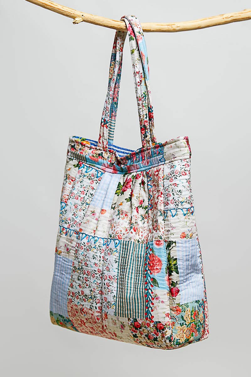 Quilted Patchwork Tote Bag
