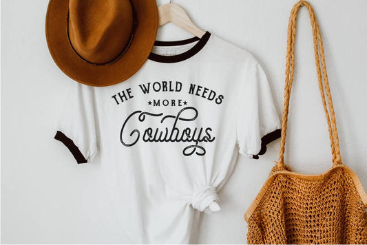 World Needs More Cowboys Ringer Tee