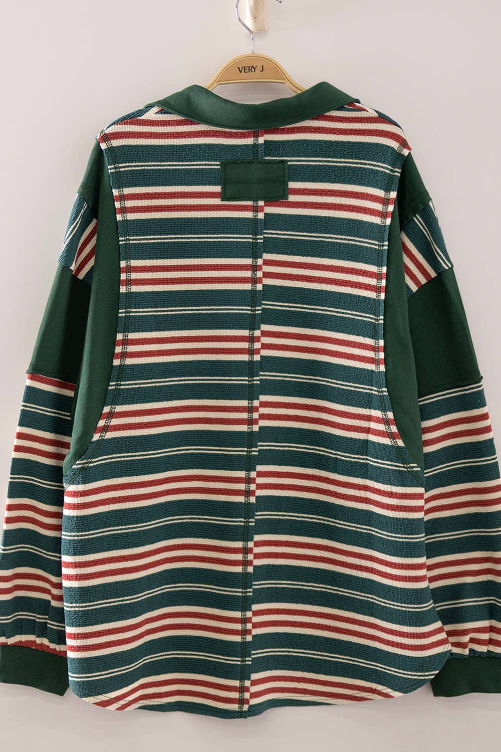 Striped Rugby Pullover/GreenRed