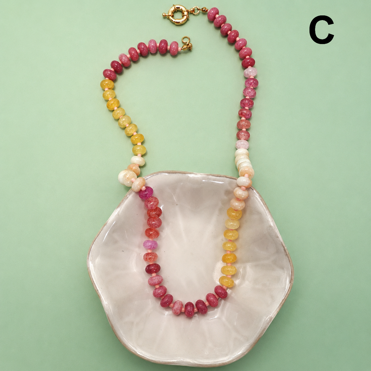 Glass Stone Mixed Necklace/Primary