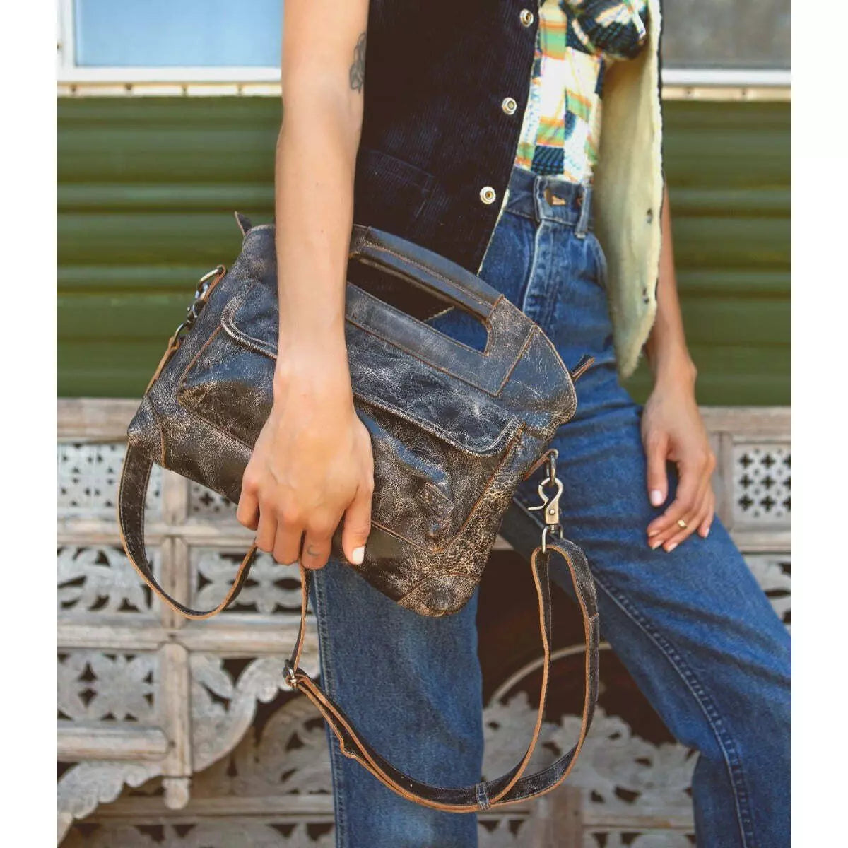 BED STU GREENWAY PURSE/Black Lux