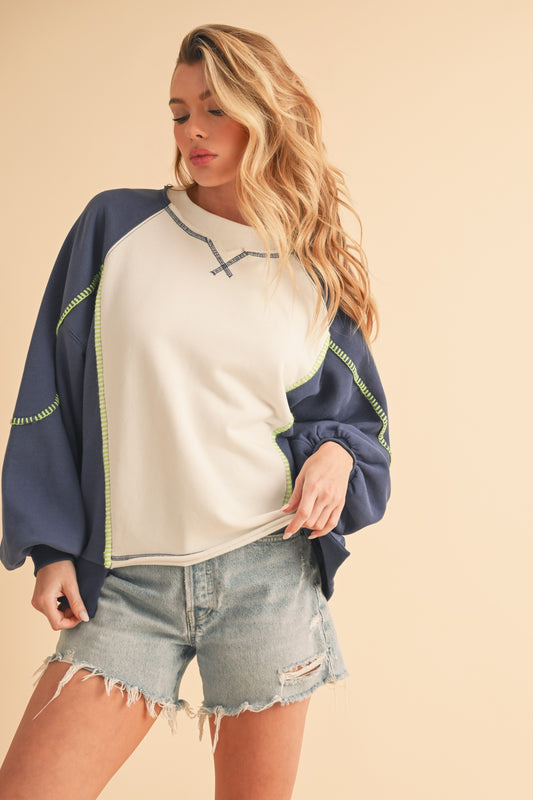 Nya Colorblock Sweatshirt/Blue