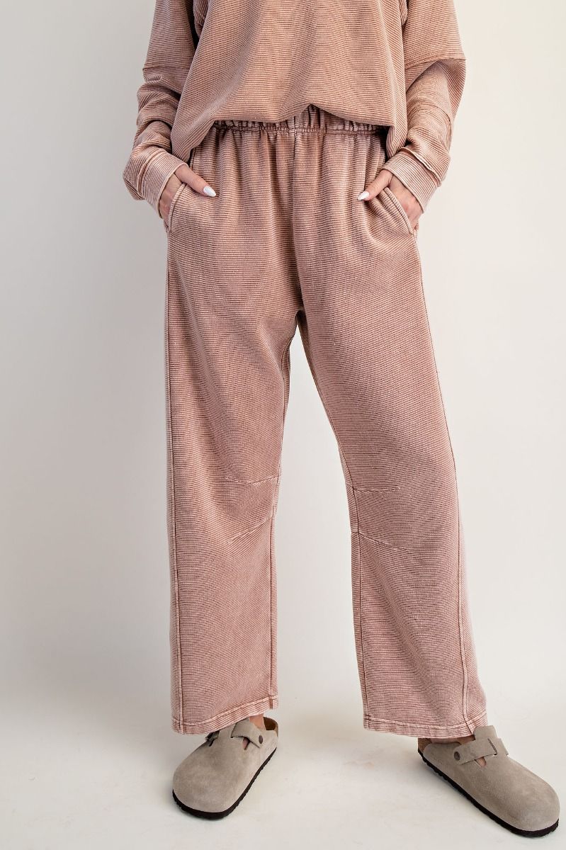 Ribbed Terry Pants/Rose Mocha