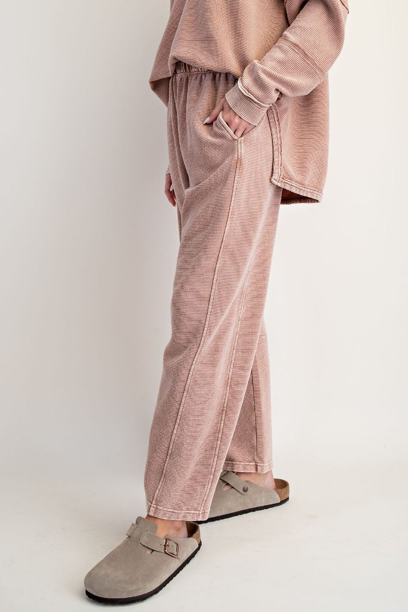 Ribbed Terry Pants/Rose Mocha
